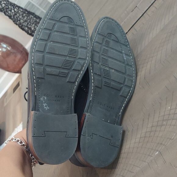 Cole Haan C24112 Warren Wingtip Oxfords Shoes Black Leather‎ Size 10.5M - Picture 7 of 9